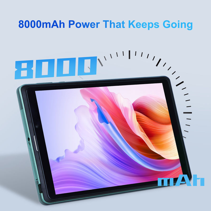 C Idee 8 Zoll Android Tablet PC mit Android 12 Betriebssystem Quad-Core CPU 8 GB RAM 512 GB Speicher IPS HD Display CM818-Grün