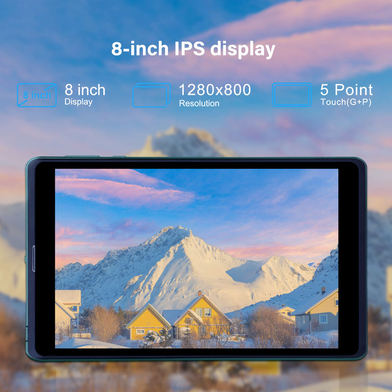 C Idee 8 Zoll Android Tablet PC mit Android 12 Betriebssystem Quad-Core CPU 8 GB RAM 512 GB Speicher IPS HD Display CM818-Grün