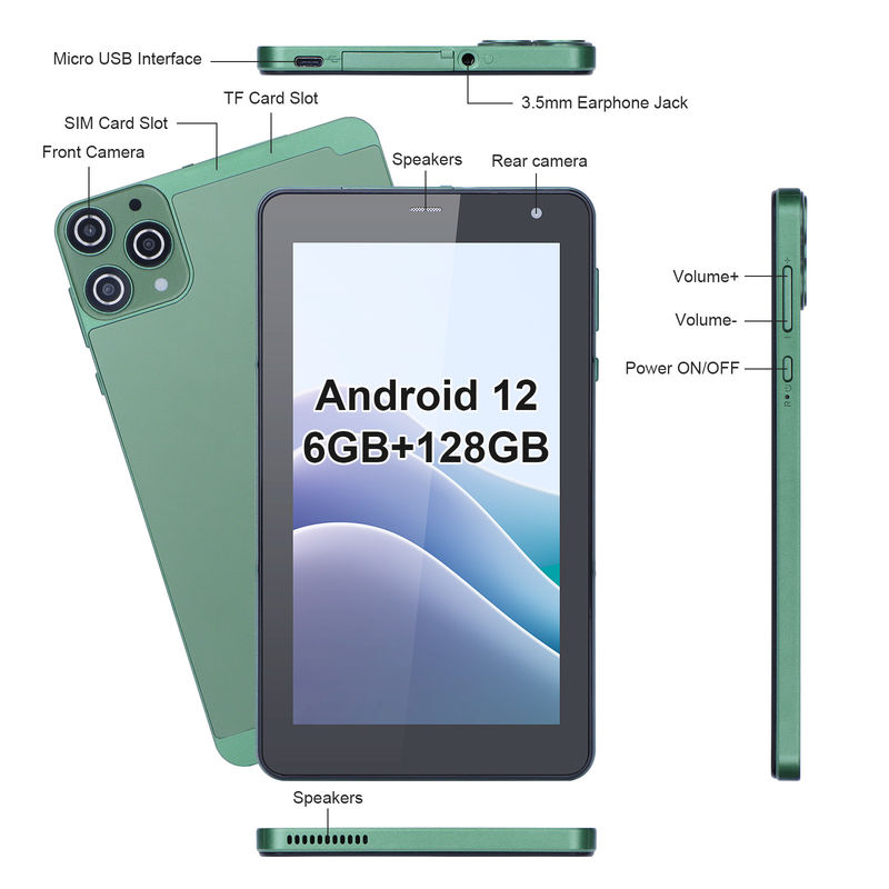 C Idea 7 Zoll Android Tablets 6+128 GB Quad Core Touch Screen Tablets für das Studenet CM515 ((Grün)