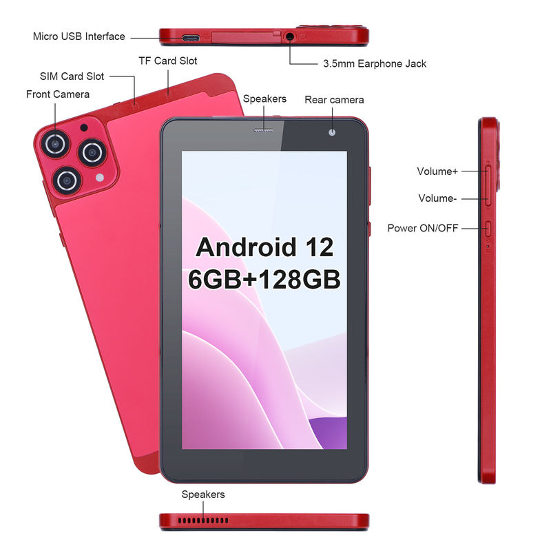 C Idee 7 Zoll kleine Tablets Quad-Core WiFi 5G Android Tablet PC für Bildung CM515 ((Rot)