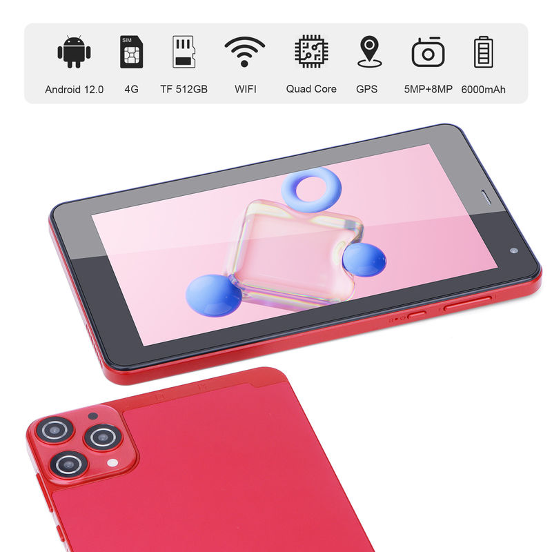 C Idee 7 Zoll kleine Tablets Quad-Core WiFi 5G Android Tablet PC für Bildung CM515 ((Rot)