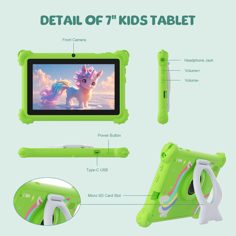 C Idea 7 Zoll WIFI Kidspad Android System 6+128GB Tablet für Kinder mit Proof Case CM88