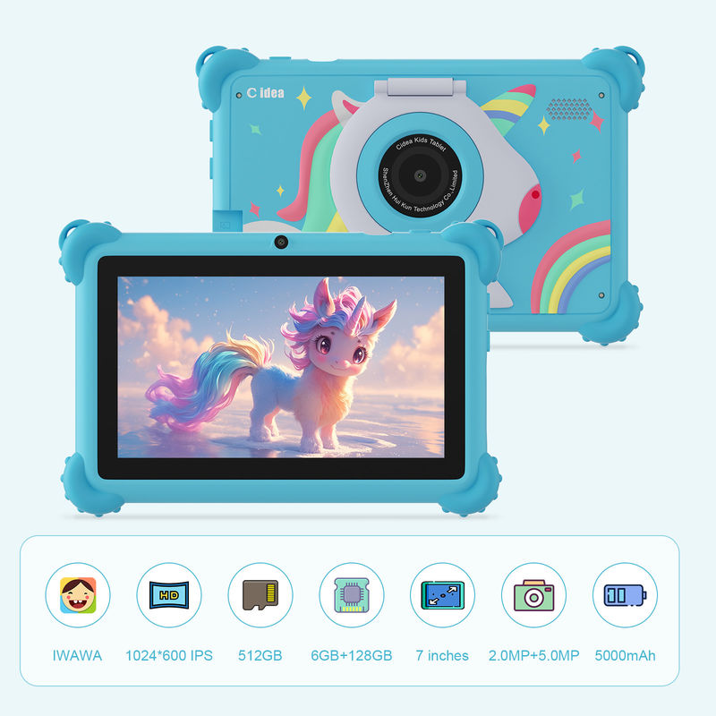 C Idea Android 12 Smart Kidspad 7 Zoll Kinder Tablet Alter 3-7 mit Dual-Kamera CM88