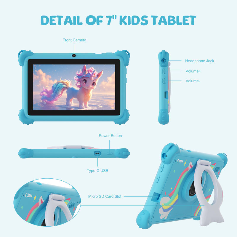 C Idea Android 12 Smart Kidspad 7 Zoll Kinder Tablet Alter 3-7 mit Dual-Kamera CM88