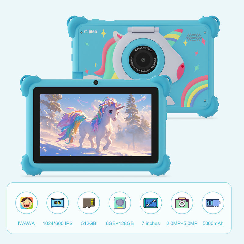C-Idee 2024 Kids Learning Tablet Bright Display Schutzgehäuse und Android 12 Performance CM88