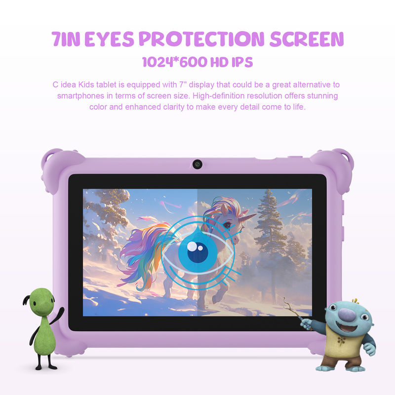 C Idee 2024 Kinder Tablet Ideal Geschenk mit Android 12 Bildungs-Apps und langlebige Fall Tablet Kidspad CM88