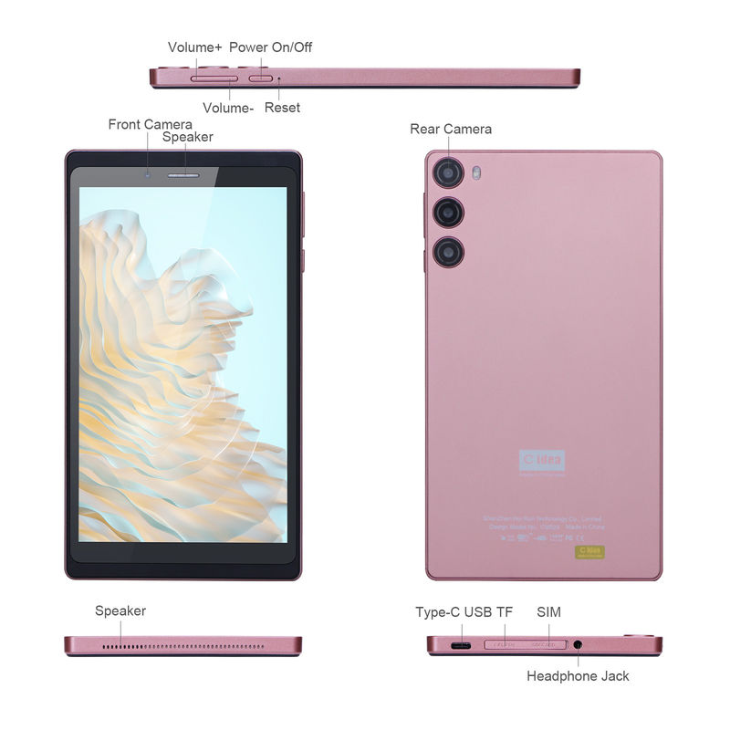 C Idea Android 12 Tablet 6GB RAM 128GB ROM mit SIM 7 Zoll Tablet PC für Studenten CM525 Pink