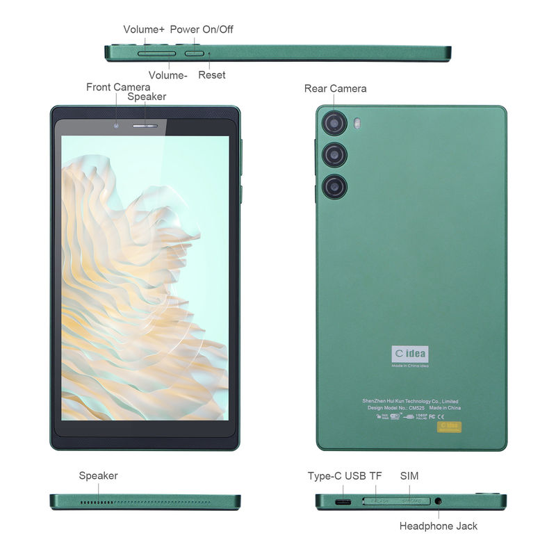 C Idea 7 Zoll 6GB+128GB IPS Bildschirm 5MP+8MP Android Tablet PC CM525 Grün
