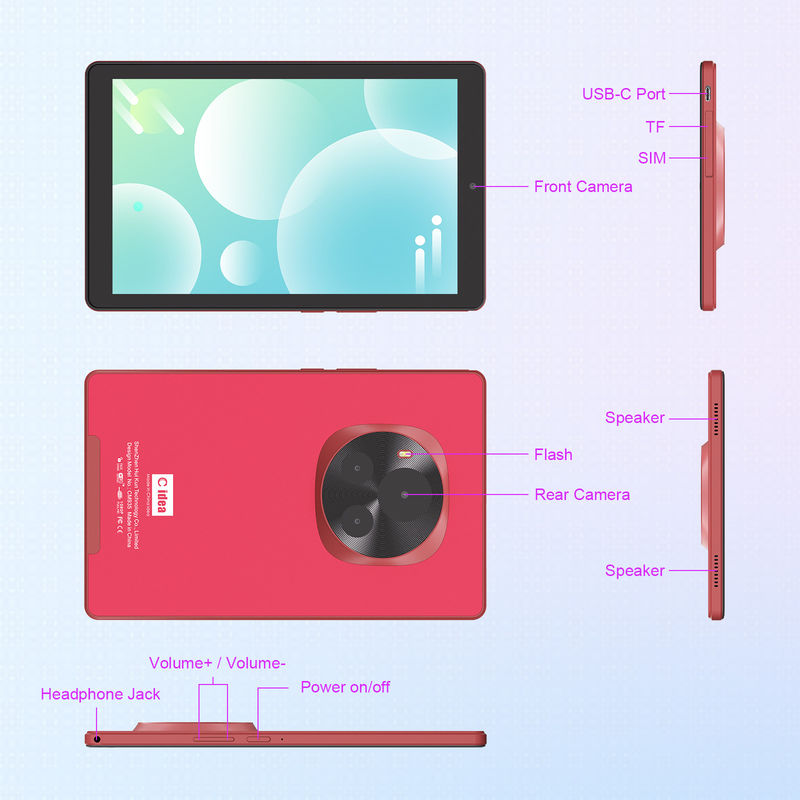 C Idea 9 Zoll Quad-Core Tablet 800x1280 IPS Bildschirm Android Tablet mit Stift CM935 Rot