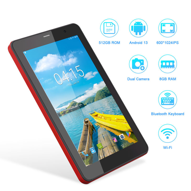 C Idea Android 13 Tablet mit SIM Wifi 7 Zoll Touchscreen Tablet für Studenten CM518 Pro Rot