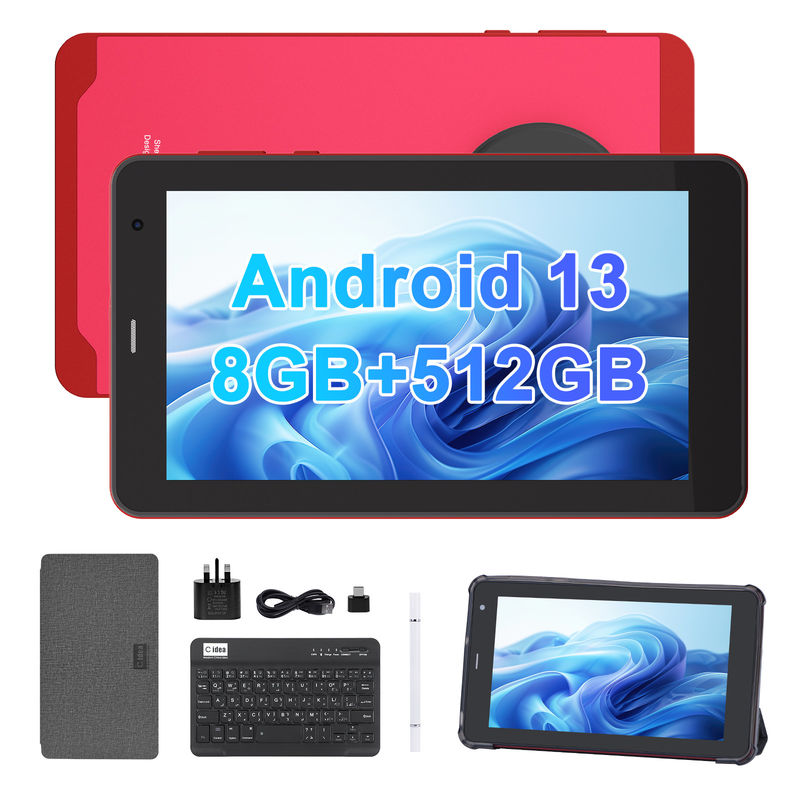 C Idea Android 13 Tablet mit SIM Wifi 7 Zoll Touchscreen Tablet für Studenten CM518 Pro Rot