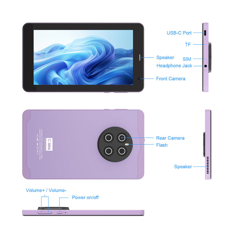 C Idea Android 13 mit 6000mAh 7-Zoll-Tablets Bildungs-Tablets PC mit Stift CM518 Pro Purple