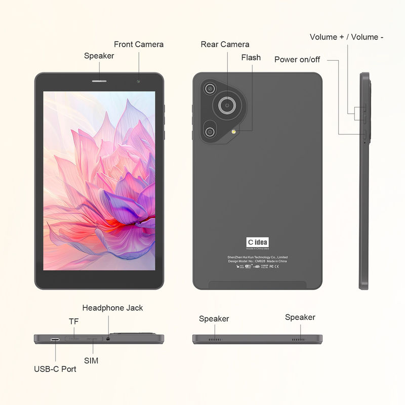 C Idea Quad Core Android Tablet Portable 8 Zoll Tablet für Studenten mit SIM CM828 Schwarz