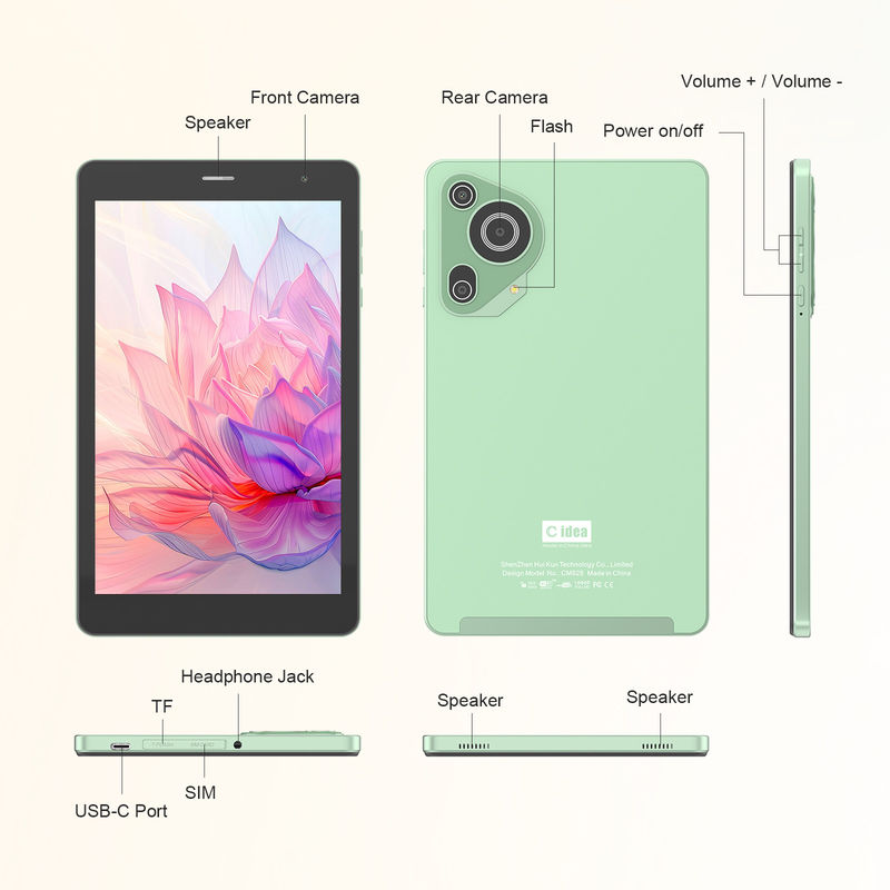 C-Idea hochauflösendes Display 8 Zoll Tablet PC mit 800x1280 Ips Bildschirm für Jugendliche CM828 Grün