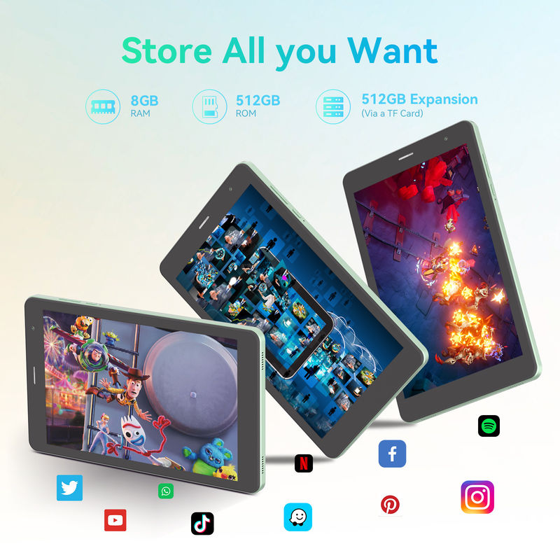 C-Idea hochauflösendes Display 8 Zoll Tablet PC mit 800x1280 Ips Bildschirm für Jugendliche CM828 Grün