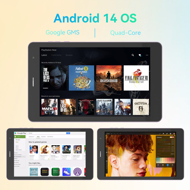 C Idea 8 Zoll 8+512GB 8000mah 5+8MP Dual Camera Android Tablet PC mit Sim für Studenten CM828 Lila