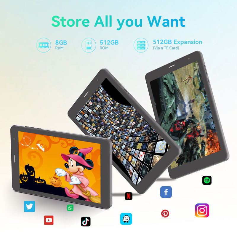 C Idea ODM 8 Zoll 8+512gb 8000mah 5+8MP Dual Camera Android Tablet PC mit Sim für Studenten CM828 Schwarz