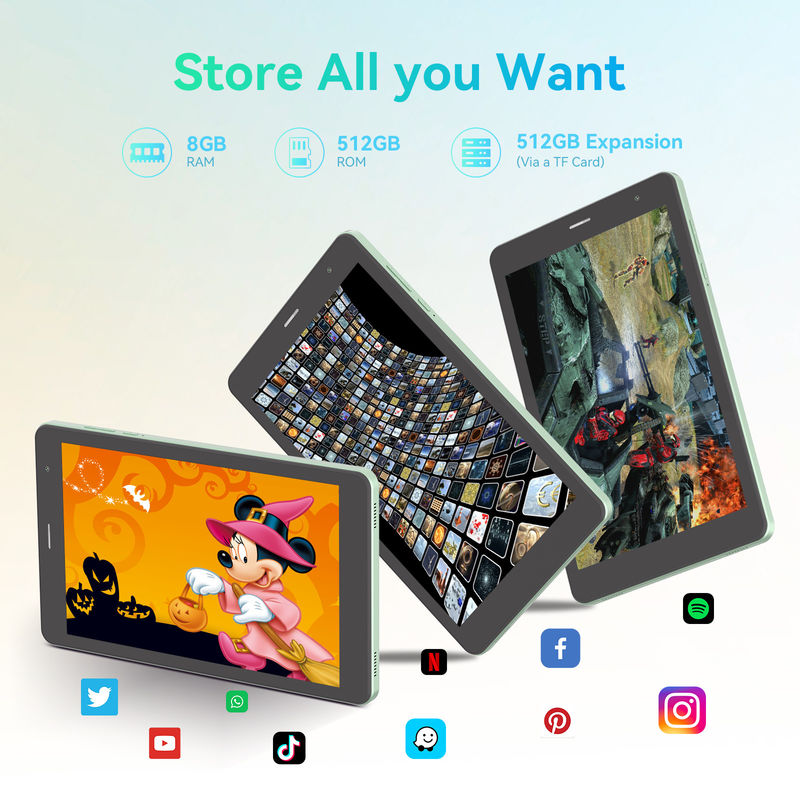 C Idea Wholesale Tablet 8 Zoll 800*1280HD IPS Dual Camera Android Tablet PC mit Sim für das Lernen CM828 Grün