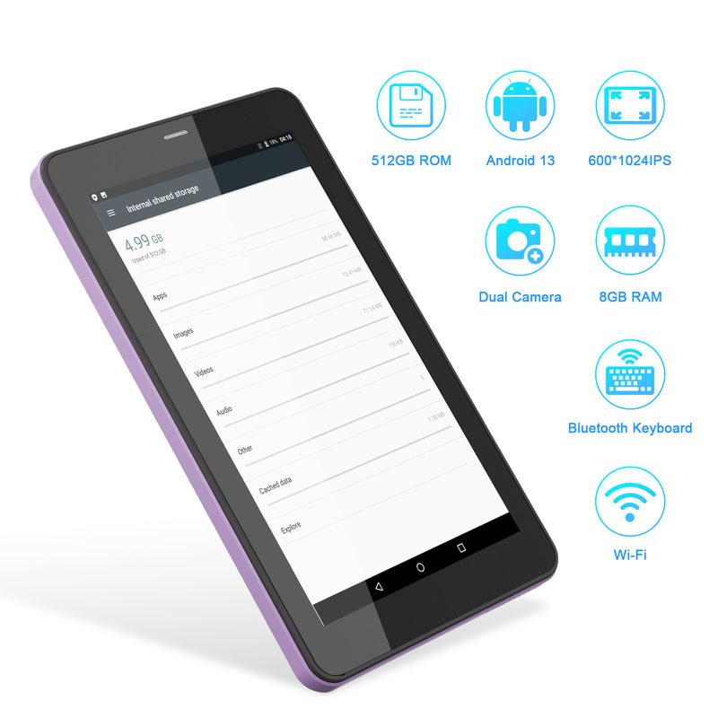 C Idea Android 13 Bildungs-Tablet, 8+512GB, tragbarer 7-Zoll-Tablet-Pc mit Sim-Unterstützung