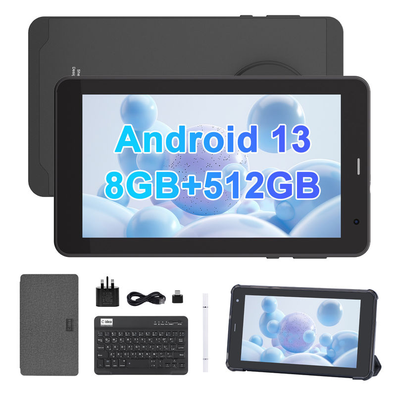 C Idea 7 Zoll Tab, 8 GB RAM, 512 GB Speicherplatz, SIM-Slot, Android 13 Tablet PC für Studenten CM518pro schwarz