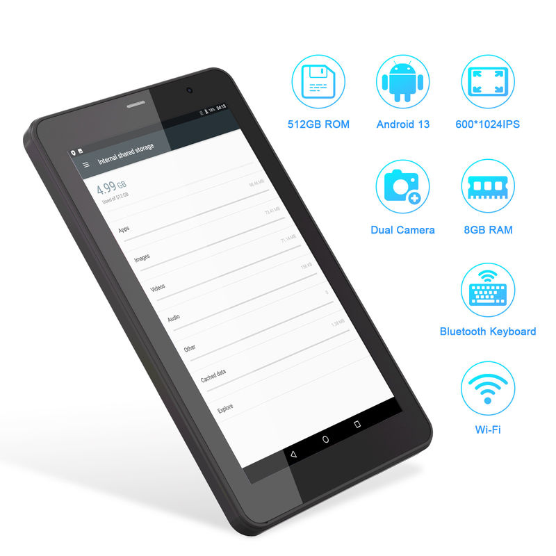 C Idea 7 Zoll Tab, 8 GB RAM, 512 GB Speicherplatz, SIM-Slot, Android 13 Tablet PC für Studenten CM518pro schwarz