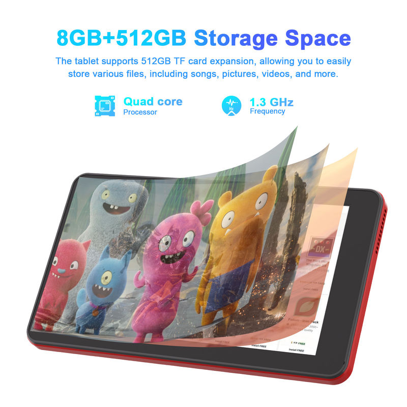 C Idea 7 Zoll Android 13 Tablet, Dual-Kameras, Sim-Unterstützung, Touch-Screen-Tablets für Studenten CM518pro Rot