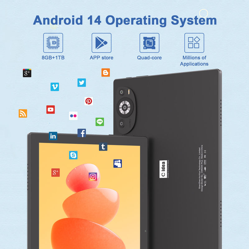 C Idea 10,1 Zoll Wifi Tablet mit Sim-Unterstützung Tastatur Bildungs-Android Tablet Pc M8200 Plus Schwarz