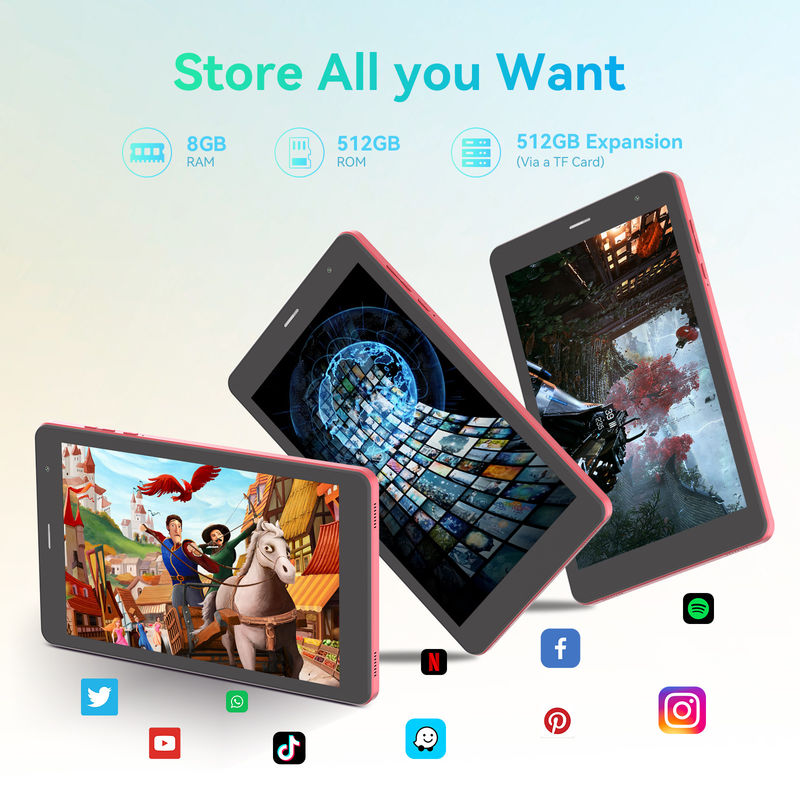 C Idea 5G Android Tablet 8 Zoll Tablet für Studenten mit Sim und WLAN Cm828 Rot