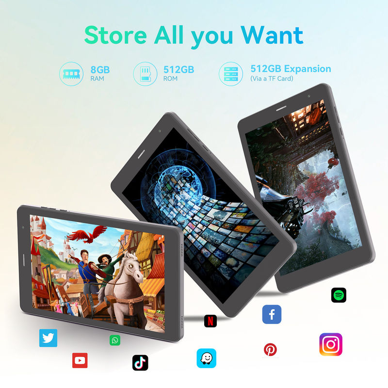 C Idea Quad Core Android Tablet Portable 8 Zoll Tablet für Studenten mit Tastatur CM828 Schwarz