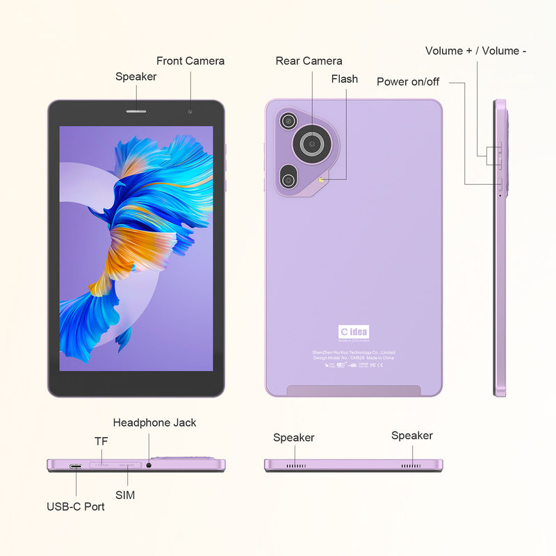 C Idea 8 Zoll Tablet WIFI Gaming Education Android Tablet für Studenten CM828 Lila