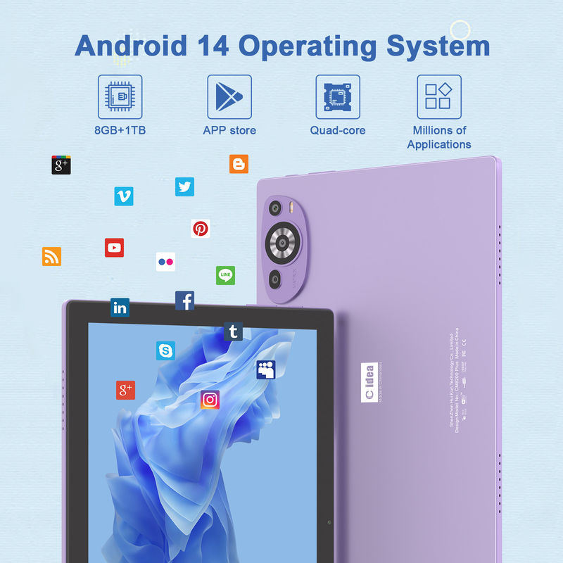 C Idea 10 Zoll 512 GB Android 14 Bildungs-Tablet für Studenten mit SIM CM8200Plus Purple