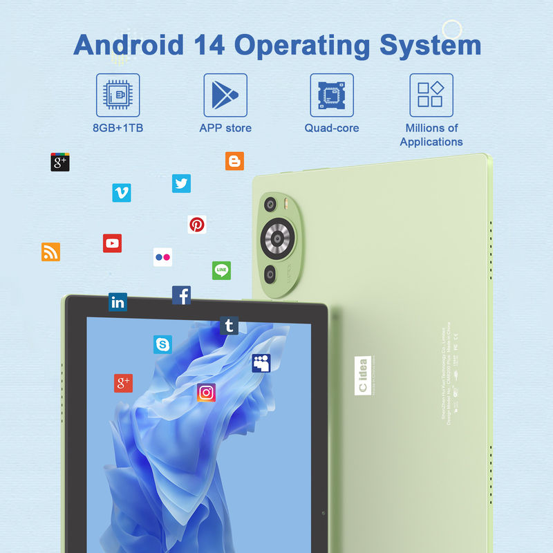 C Idea WIFI Android 14 Touchscreen Tabletten mit Tastatur und Maus CM8200plus Grün