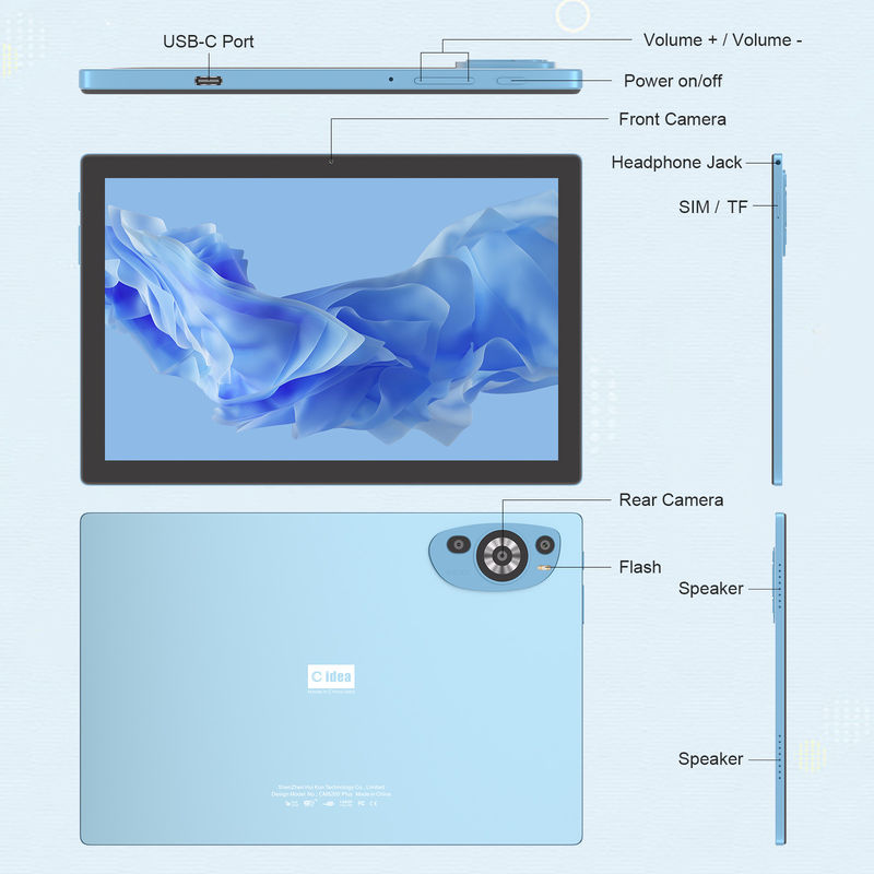 C Idea Android 14 Touchscreen 10,1 Zoll Tablet mit Stift CM8200plus Blau