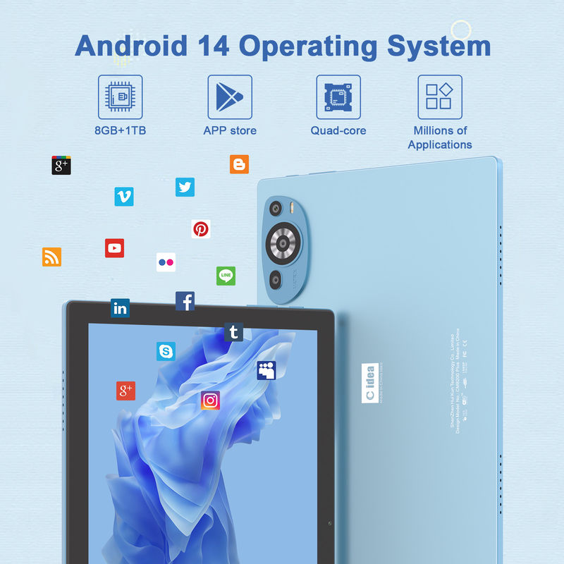 C Idea Android 14 Touchscreen 10,1 Zoll Tablet mit Stift CM8200plus Blau