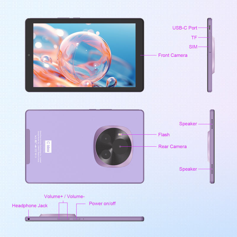 C Idea 9 Zoll Tablet 5MP+8MP Bildungstablet für Jugendliche mit Stift CM935 Lila