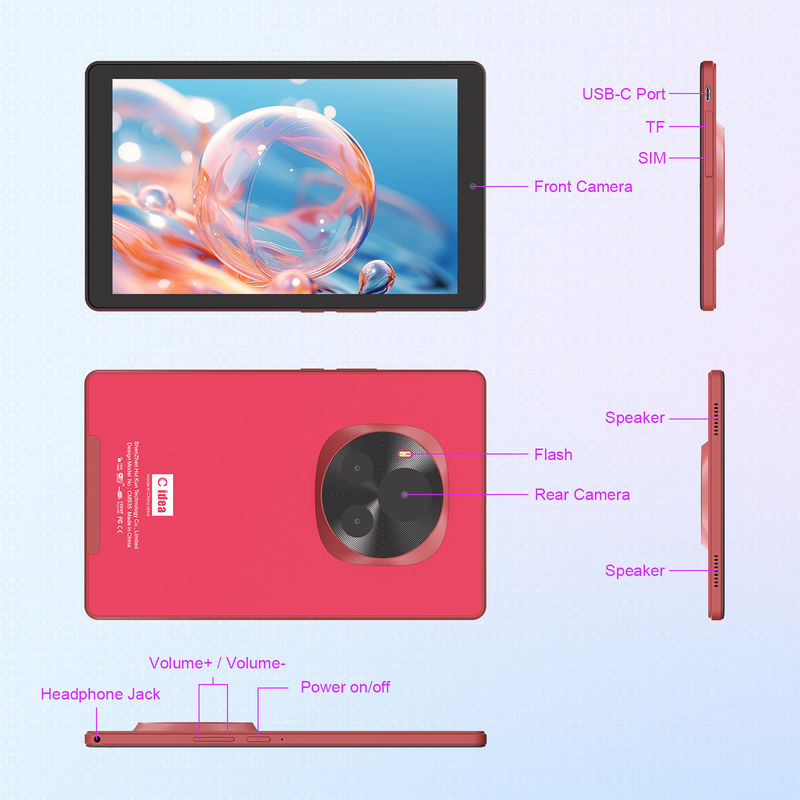 C Idea MTK Quad Core Tablet 9 Zoll Android Tablet mit Stift und Gehäuse CM935 Rot