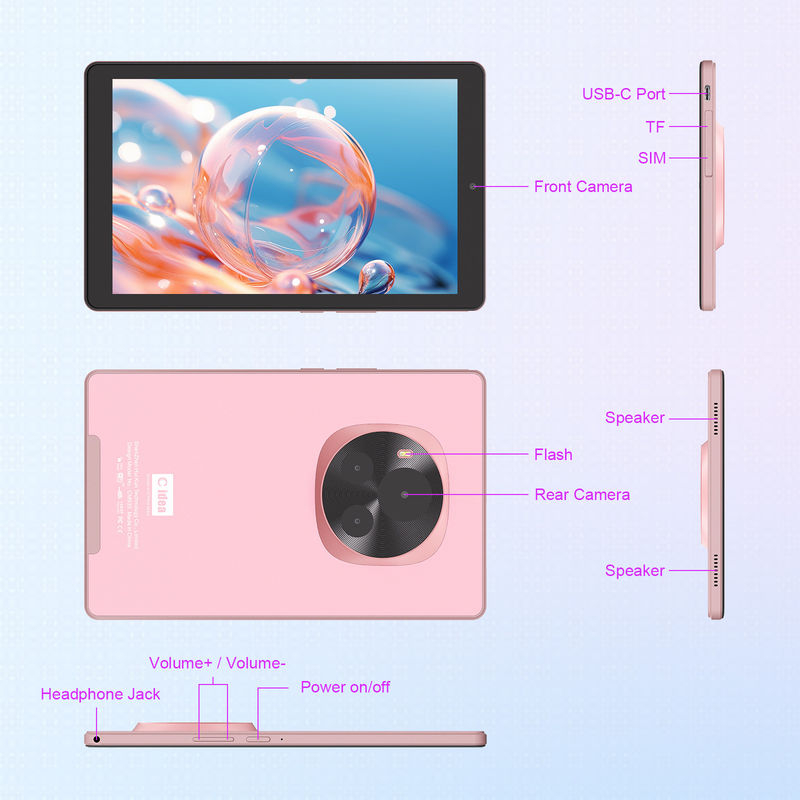 C Idee Android Tablet 5G SIM Unterstützung 9 Zoll Tablet PC mit Gehäuse und Stift CM935 rosa