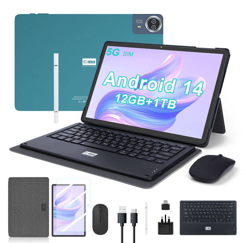 C Idea 14 Zoll Tablet Großspeicher Smart Tablet PC mit Tastatur CM14000 plus blau