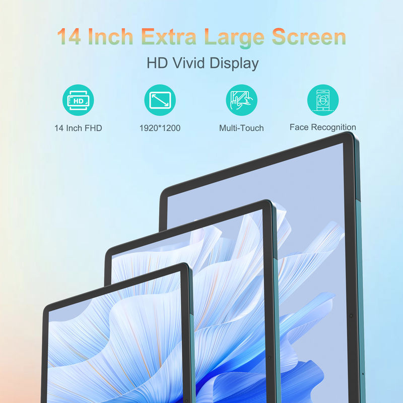 C Idea 14 Zoll Tablet Großbatterie Smart Tablet PC mit Tastatur und Maus CM14000 plus blau