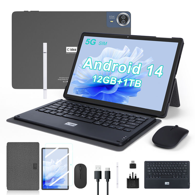 C Idea 14 Zoll Tablet Neues Android Tablet PC für Erwachsene Arbeit CM14000 plus Schwarz