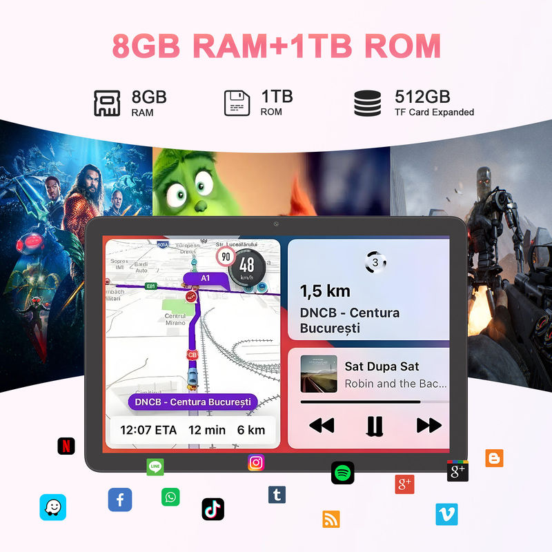 C Idea 10,1 Zoll 5G Tablet mit Sim-Unterstützung Tastatur Bildungs-Android Tablet Pc M8300 Plus Schwarz