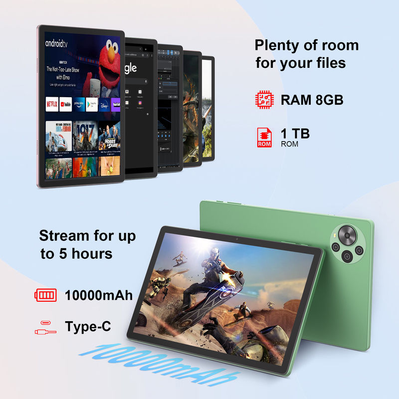 C Idea Neueste 10,5 Zoll Android 14 Tablet PC 2k Touchscreen Tablet mit SIM CM10500 Plus grün