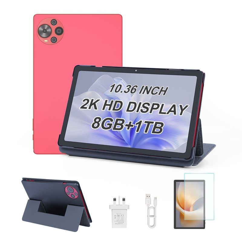 C Idea Android 14 Tablet 2k Bildschirm Bildschirm Tablet für Schüler mit Tastatur und Maus CM10500 Plus Rot