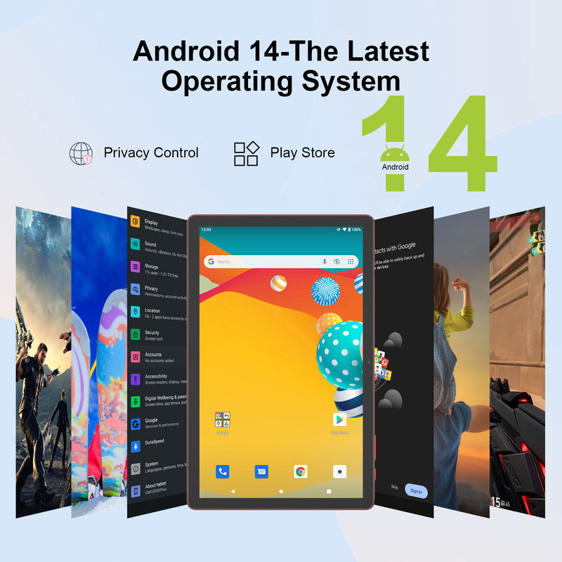 C Idea Android 14 Tablet 2k Bildschirm Bildschirm Tablet für Schüler mit Tastatur und Maus CM10500 Plus Rot