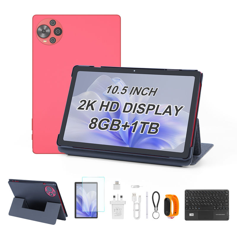 C Idea Android 14 Tablet 2k Bildschirm Bildschirm Tablet für Schüler mit Tastatur und Maus CM10500 Plus Rot