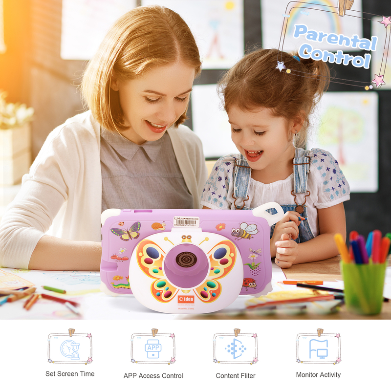 C Idea Android 15 Kinder Tablet 8+256GB Lern-Tablet Kidspad mit kindgerechter APP CM86 lila