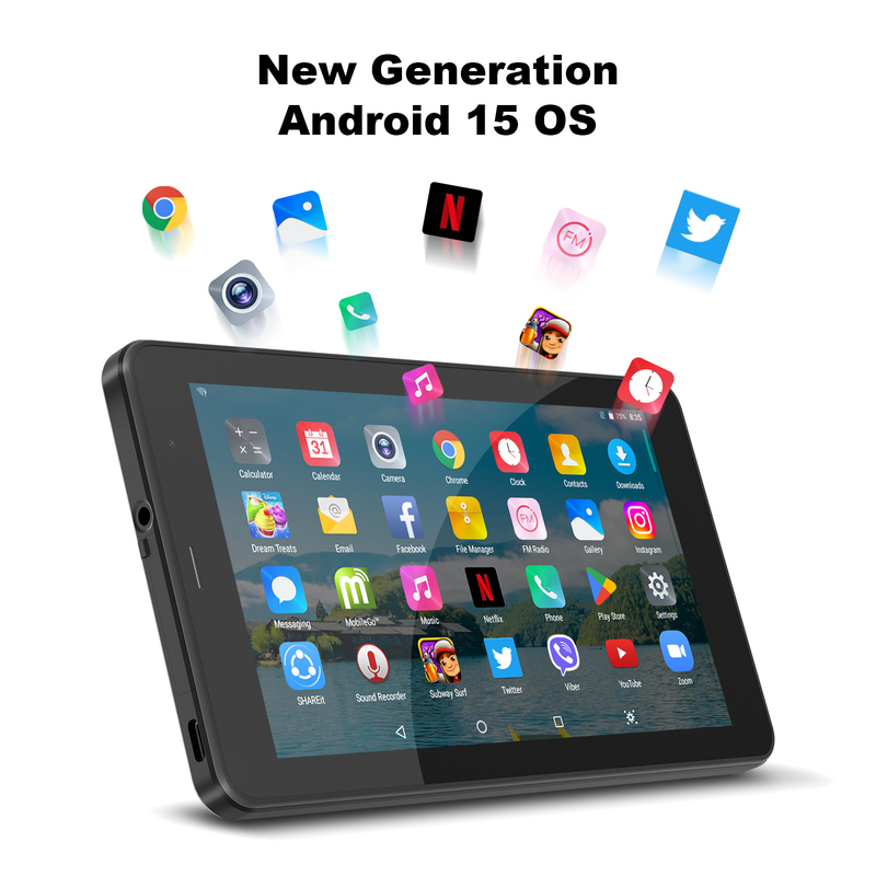 C-Idee 7 Zoll Wifi Tablet mit Gehäuse 8+256GB Speicher Quad-Core Prozessor 600x1024 IPS Touchscreen CM516 schwarz