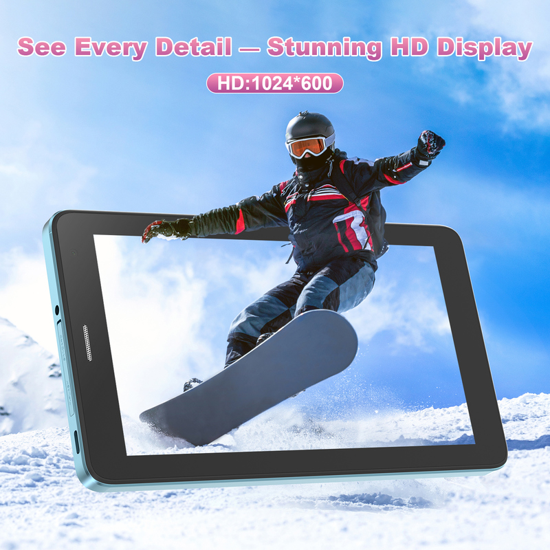 C-Idee 7 Zoll Wifi Tablet mit Gehäuse 8+256GB Speicher Quad-Core Prozessor 600x102e4 IPS Touchscreen CM517 blau