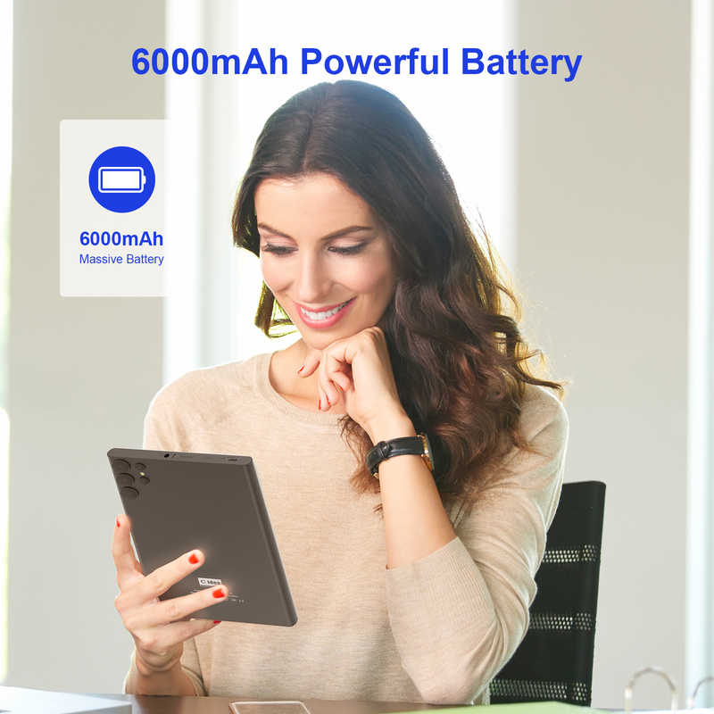 C-Idee 7 Zoll Wifi Tablet mit Gehäuse 8+256GB Speicher Quad-Core Prozessor 600x1024 IPS Touchscreen CM524 schwarz