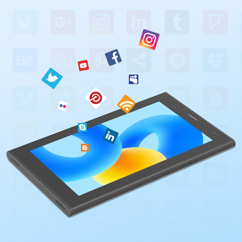 C-Idee 7 Zoll Wifi Tablet mit Gehäuse 8+256GB Speicher Quad-Core Prozessor 600x1024 IPS Touchscreen CM524 schwarz